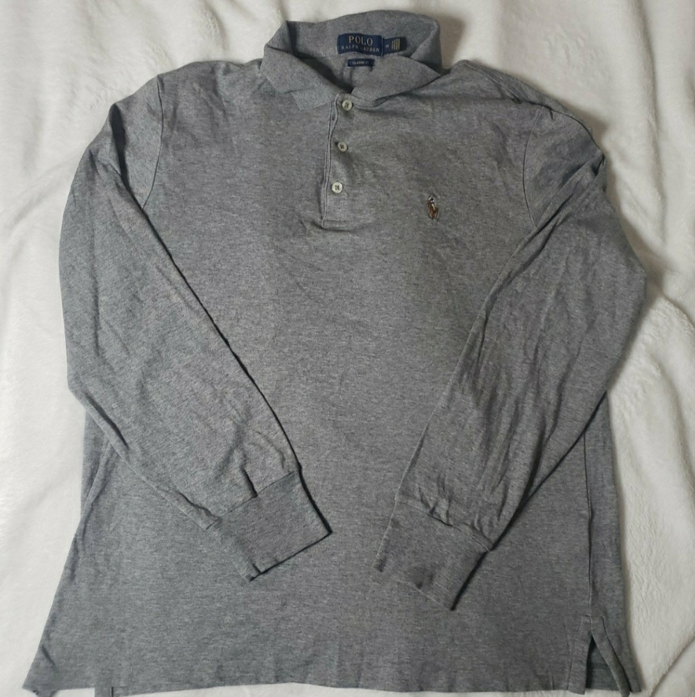 Polo Ralf Lauren Long Sleeve Shirt Classic Fit M Horse Ruby Golf
